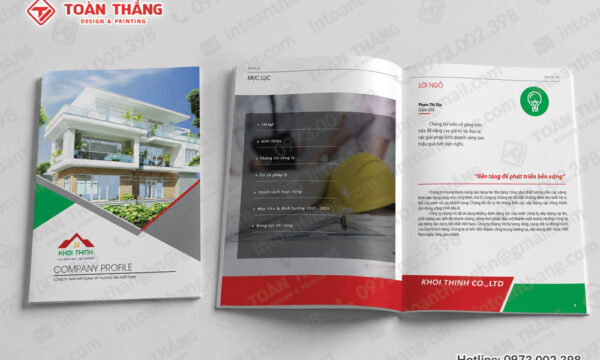 Mẫu catalogue đóng ghim giữa khổ A4