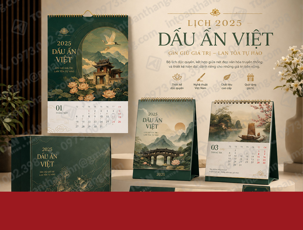 Thiết kế và in lịch độc quyền