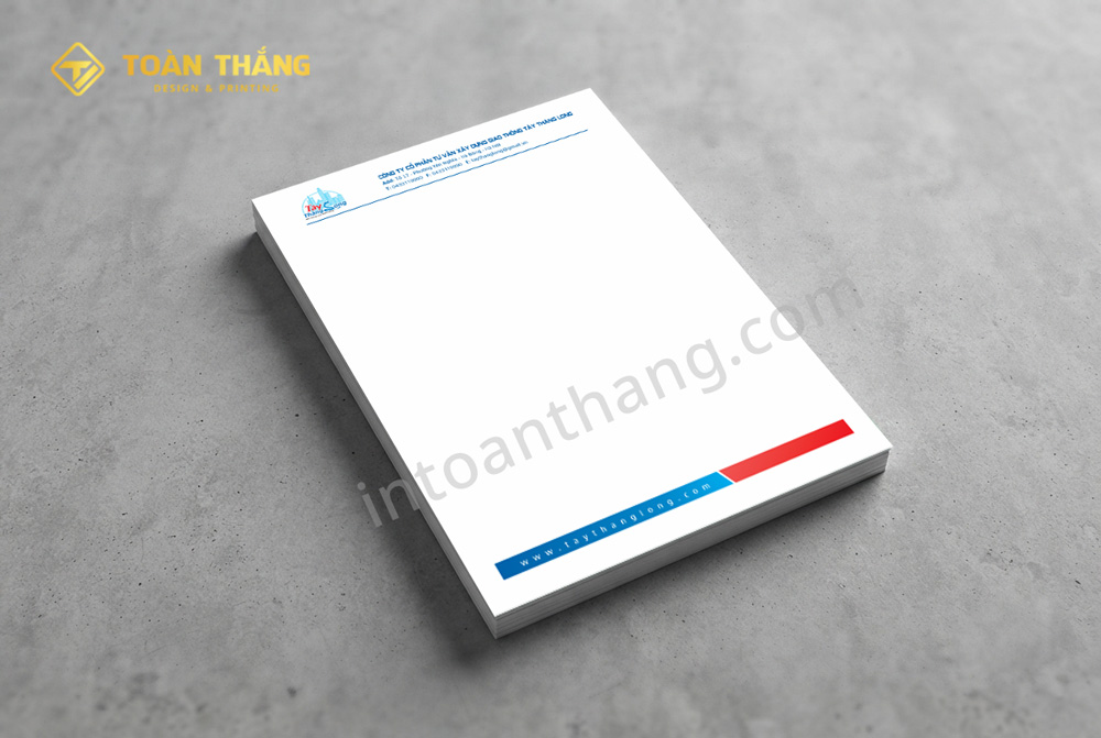 in giấy tiêu đề thư