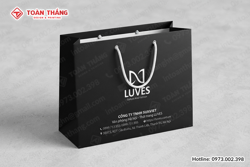 in túi giấy đựng đồ thời trang