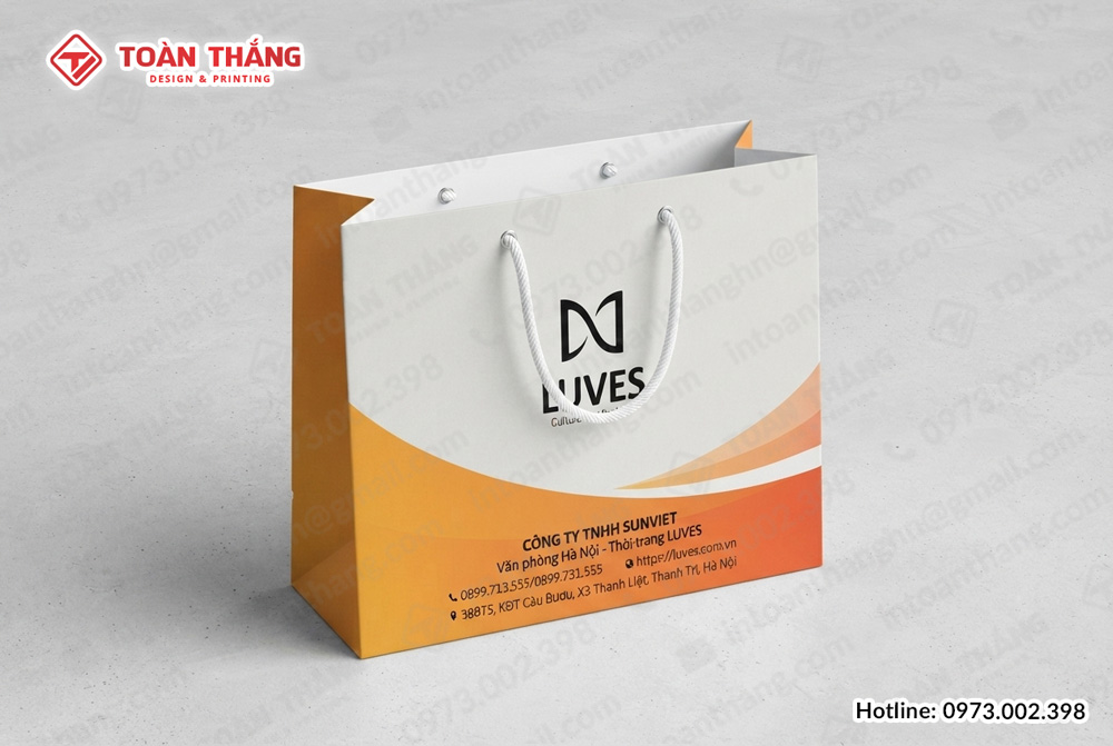 in túi giấy đựng đồ thời trang