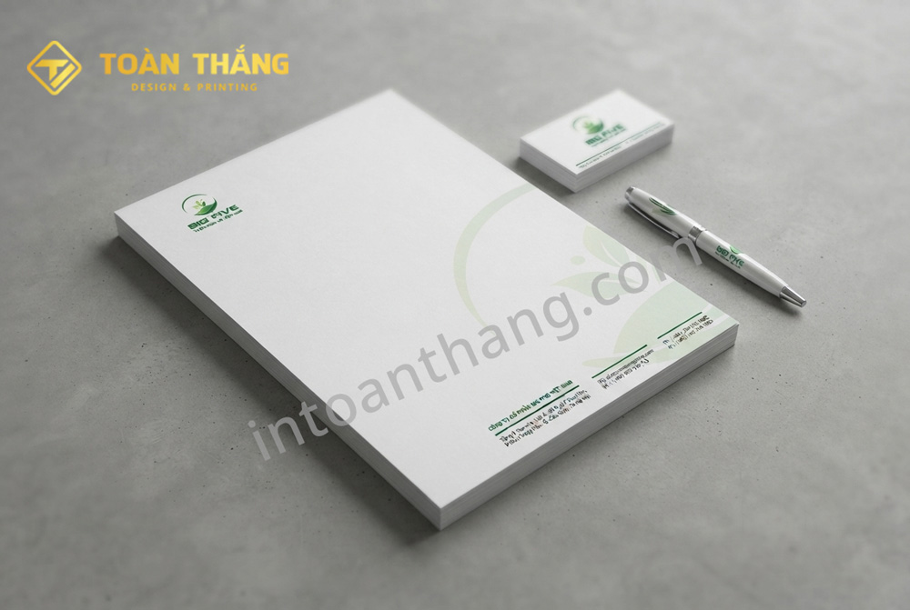 in giấy tiêu đề thư