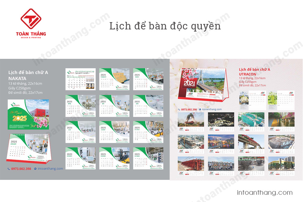 Lịch để bàn độc quyền