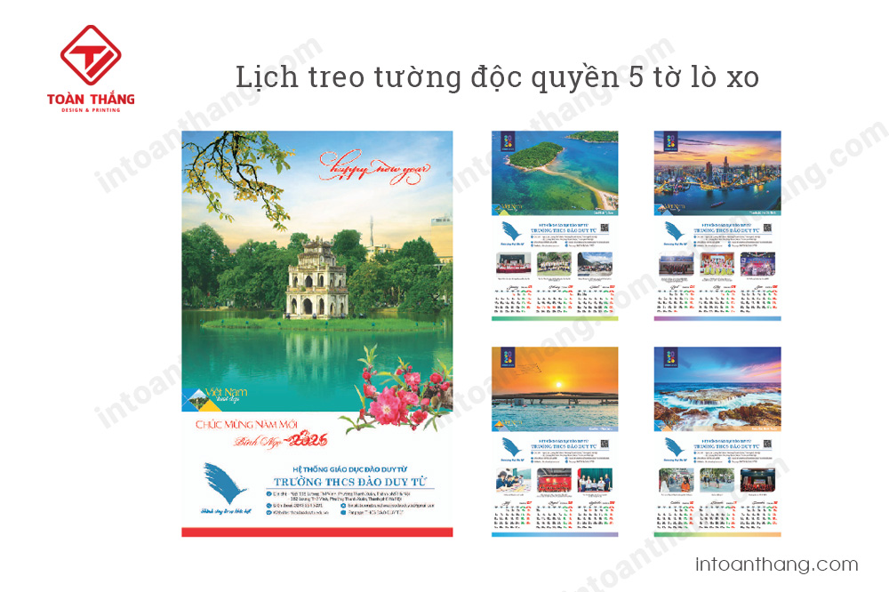 Lịch treo tường in độc quyền