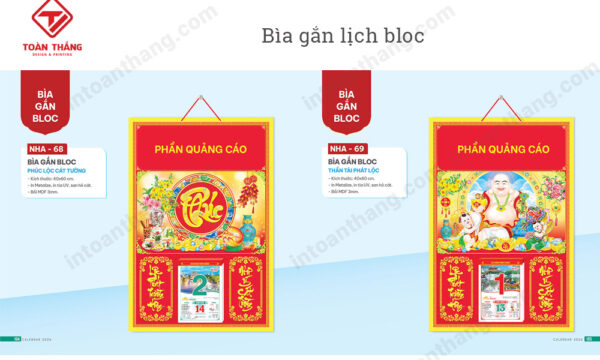 Bìa gắn lịch bloc