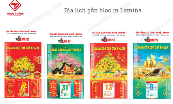 Bìa gắn lịch bloc lamina