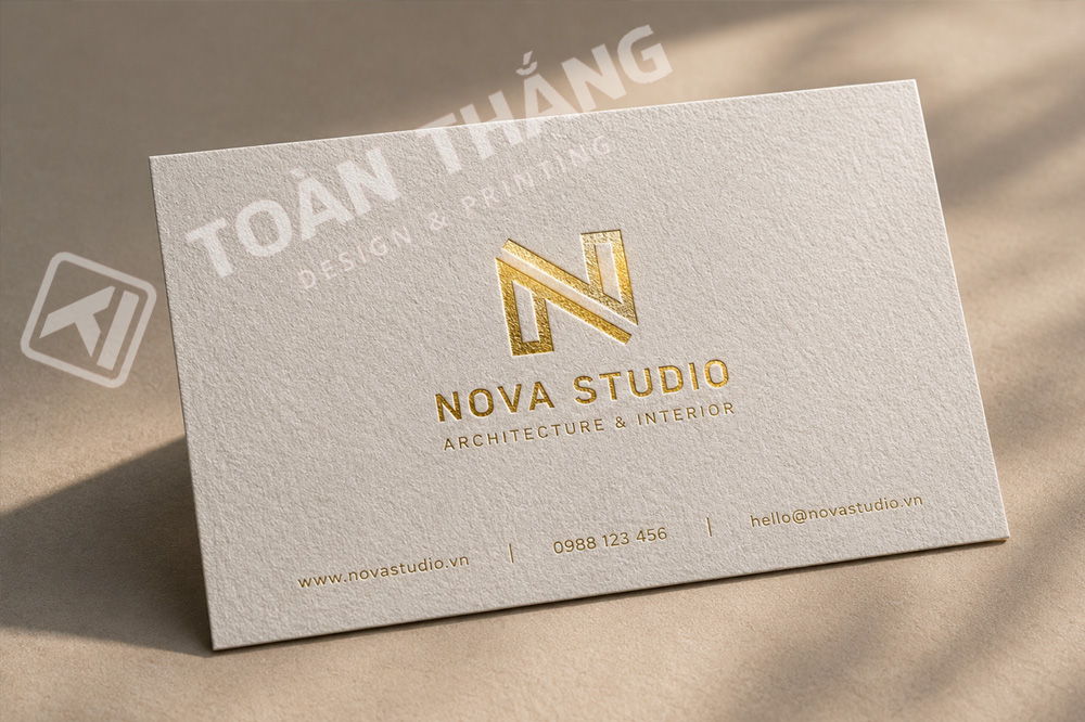 danh thiếp bất động sản giấy mỹ thuật ép kim