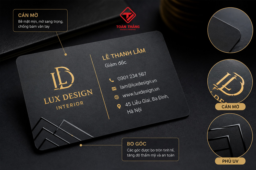 gia công card nhựa bo góc cán mờ phủ UV