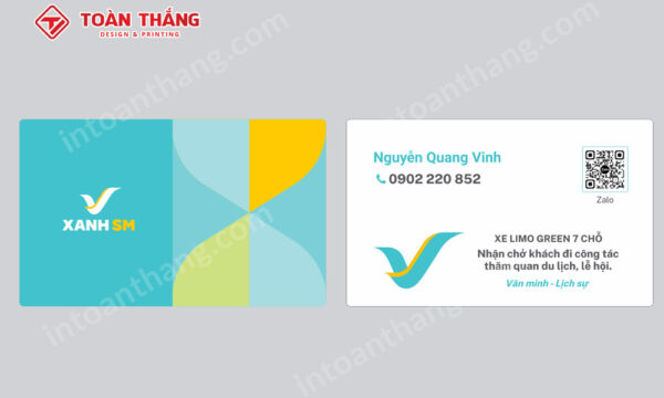 mẫu card taxi Xanh SM