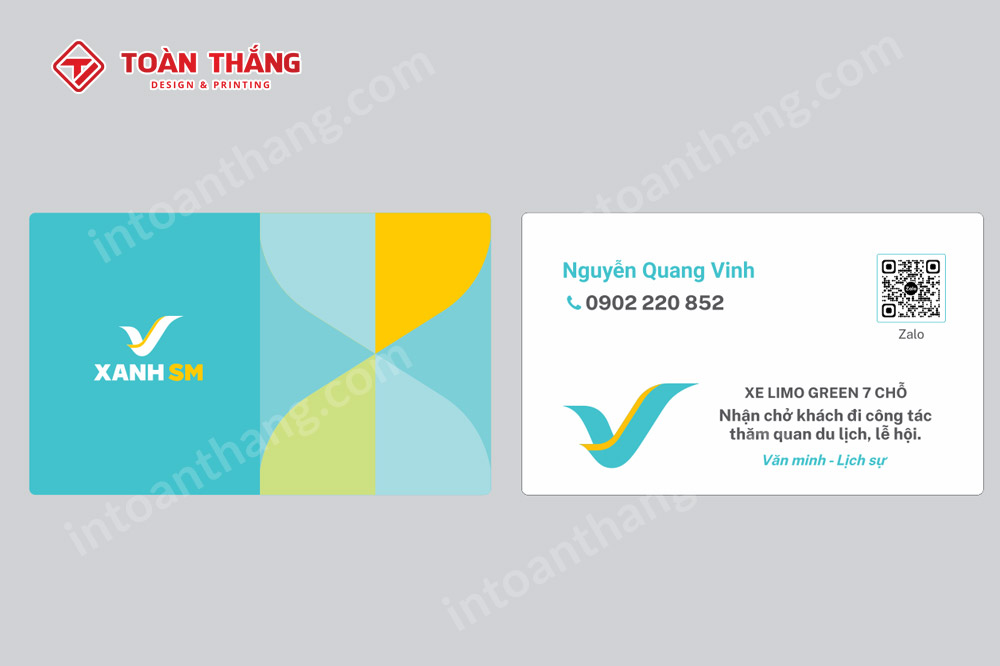 mẫu card taxi Xanh SM