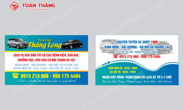 card visit dịch vụ vận tải