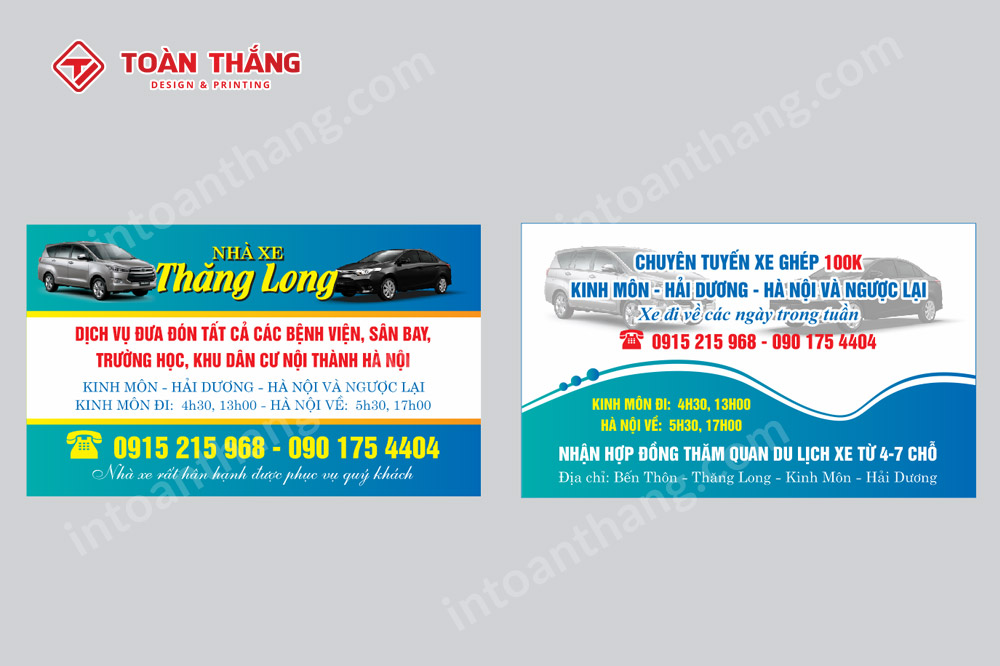 card visit dịch vụ vận tải