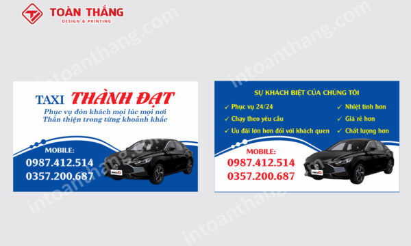 card visit hãng taxi