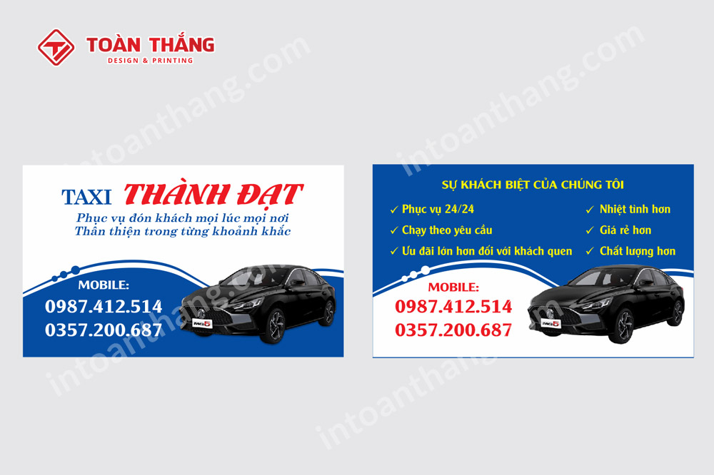 card visit hãng taxi