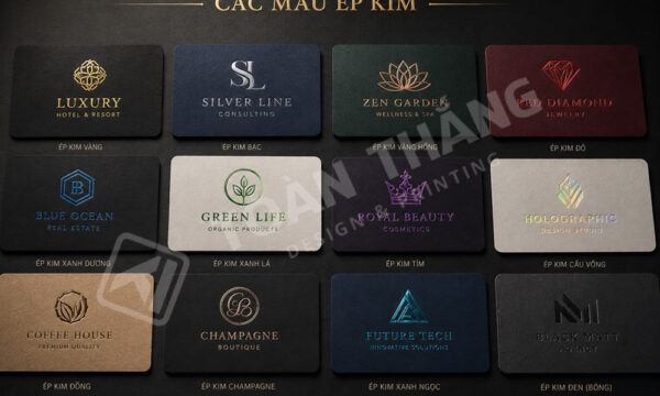 các màu ép kim namecard vàng bạc