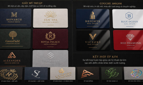 mẫu namecard ép kim theo ngành nghề