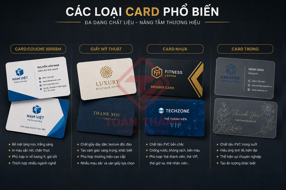 chất liệu in namecard theo yêu cầu