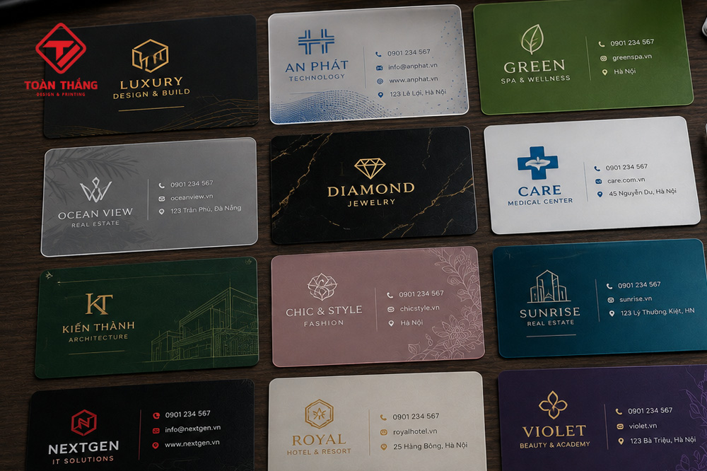 mẫu card nhựa theo ngành nghề