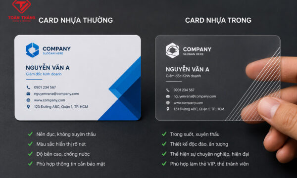 so sánh card nhựa và card nhựa trong