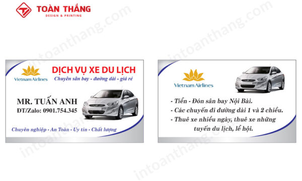 in card visit taxi thành phẩm
