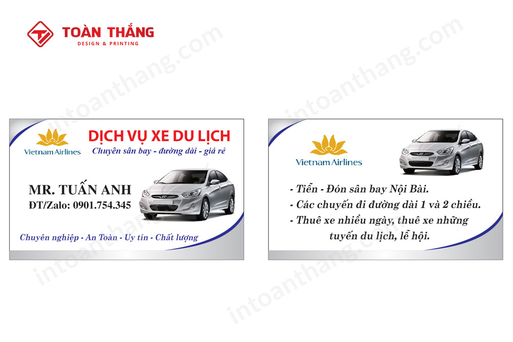 in card visit taxi thành phẩm