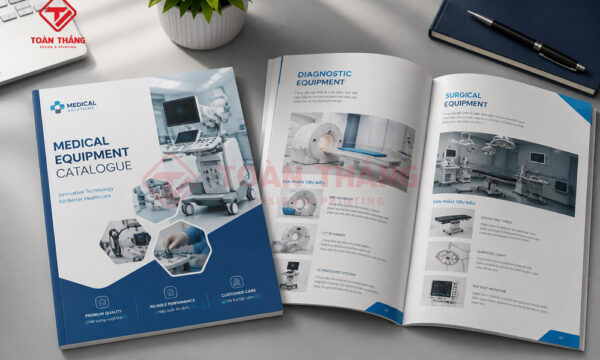 Mẫu in catalogue y tế chuyên nghiệp giới thiệu thiết bị y tế chất lượng cao