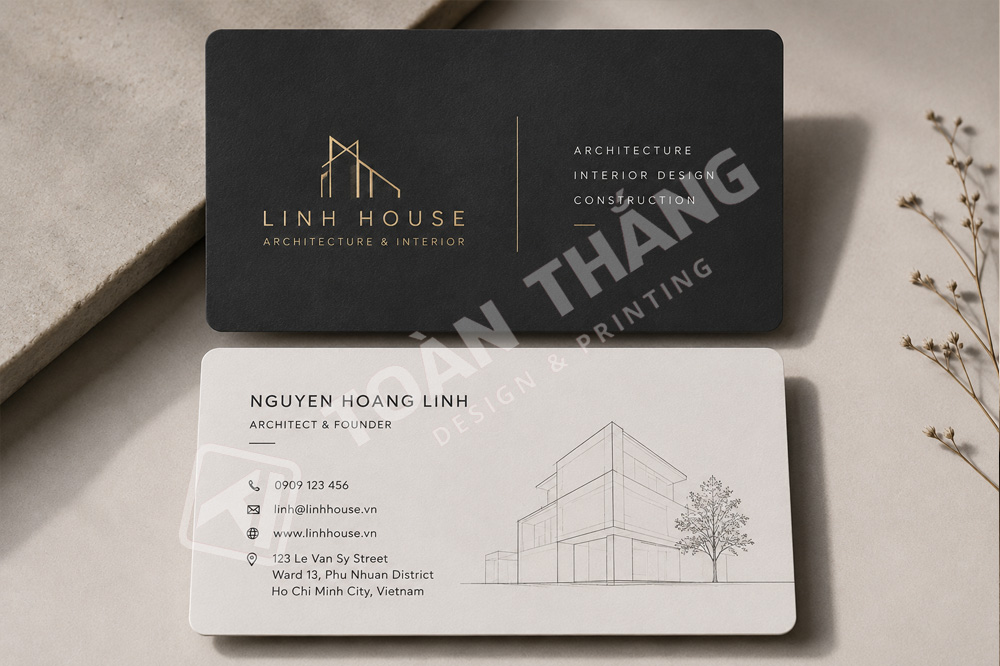 in danh thiếp kiến trúc nội thất chuyên nghiệp