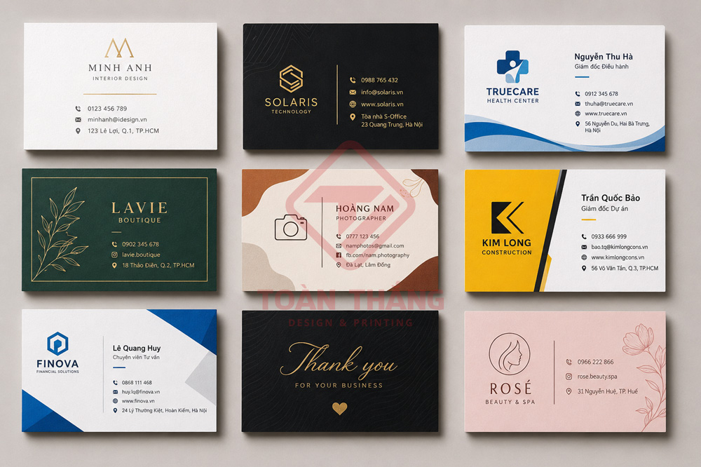 in namecard theo yêu cầu với nhiều mẫu thiết kế