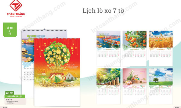 Lịch lò xo 7 tờ