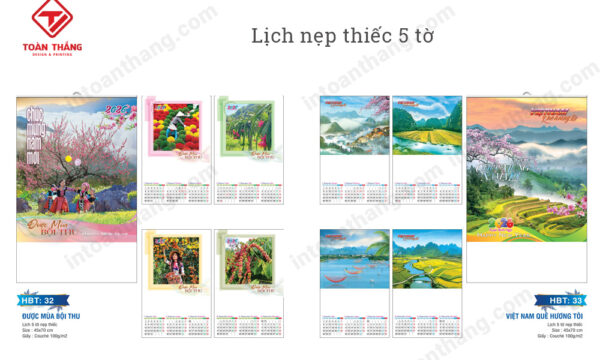 in lịch phôi sẵn 5 tờ