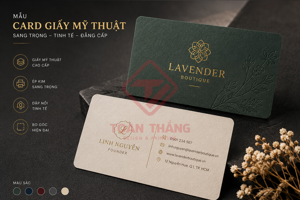 Mẫu card giấy mỹ thuật