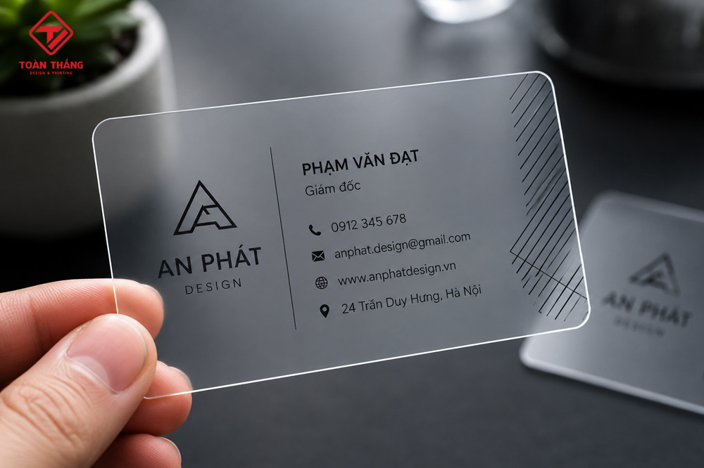 card nhựa trong suốt đẹp và hiện đại