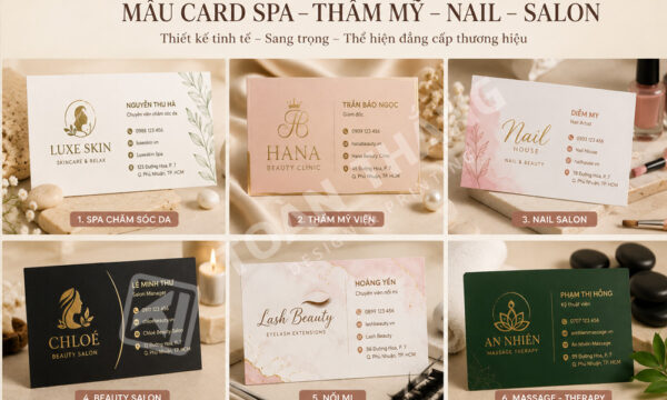 Các mẫu card dành riêng cho spa chăm sóc da, thẩm mỹ viện, dịch vụ nail và beauty salon.