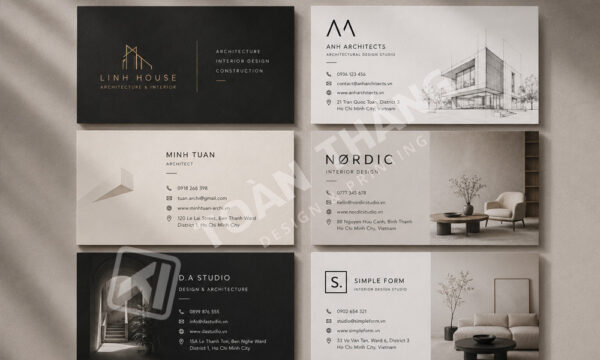 Mẫu danh thiếp kiến trúc và nội thất đẹp