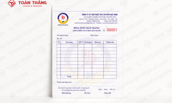 Mẫu hóa đơn bán hàng nhiều màu
