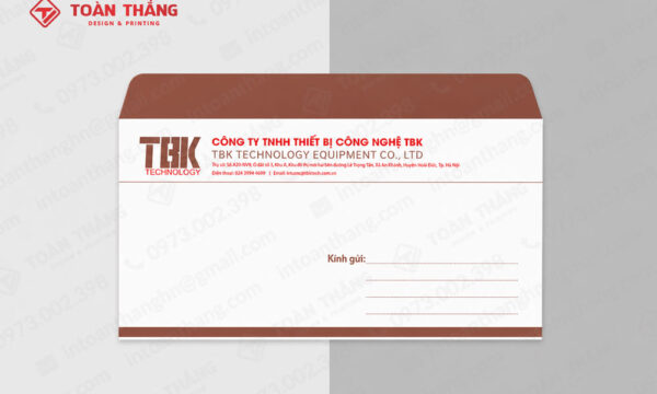 Mẫu phong bì A6 màu nâu