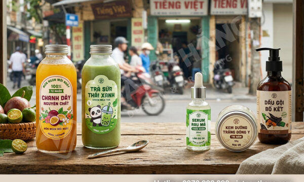 Tem decal nhựa đồ uống và mỹ phẩm