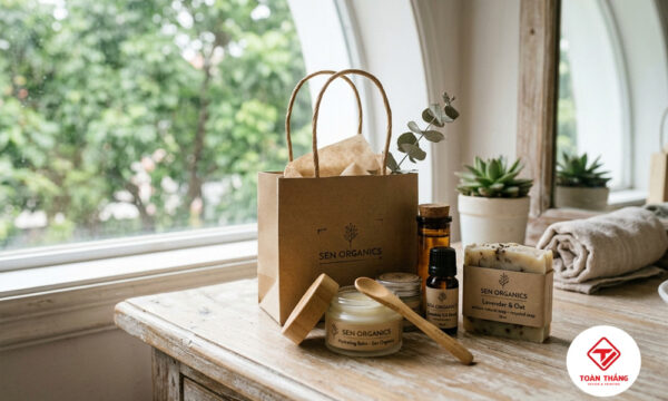 Túi giấy Kraft nhỏ đựng mỹ phẩm và xà phòng handmade