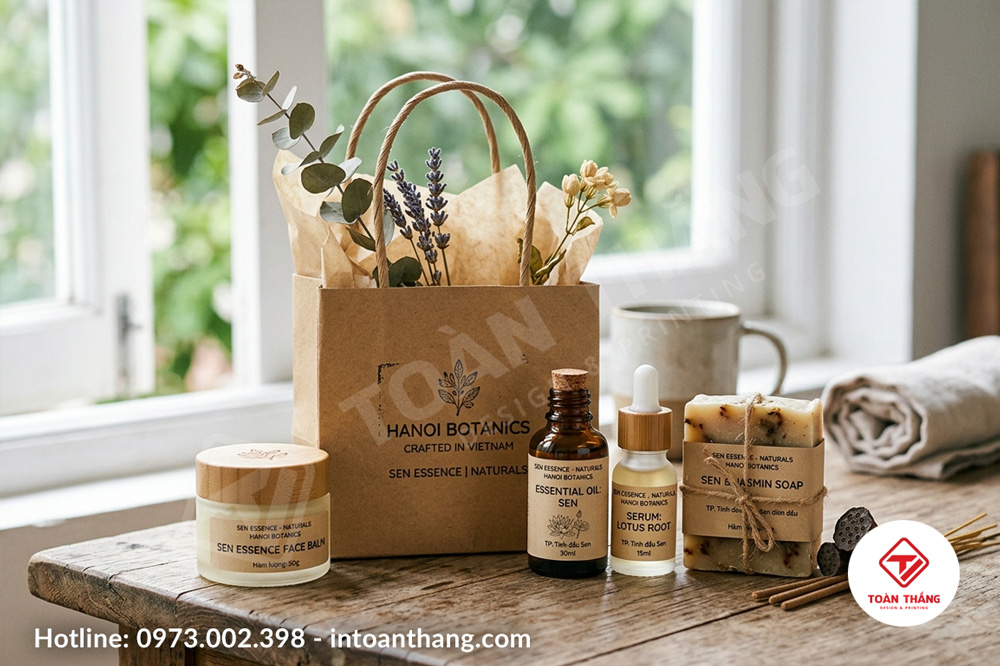 Túi giấy Kraft nhỏ đựng mỹ phẩm và xà phòng handmade