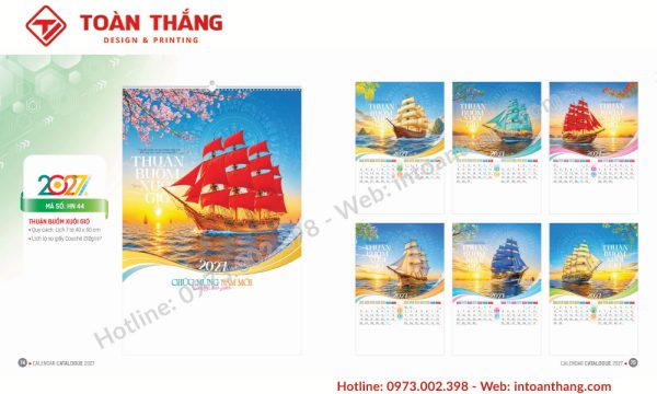 Lịch 7 tờ thuận buồm xuôi gió HN44
