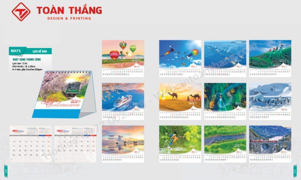 Mẫu lịch để bàn chữ A